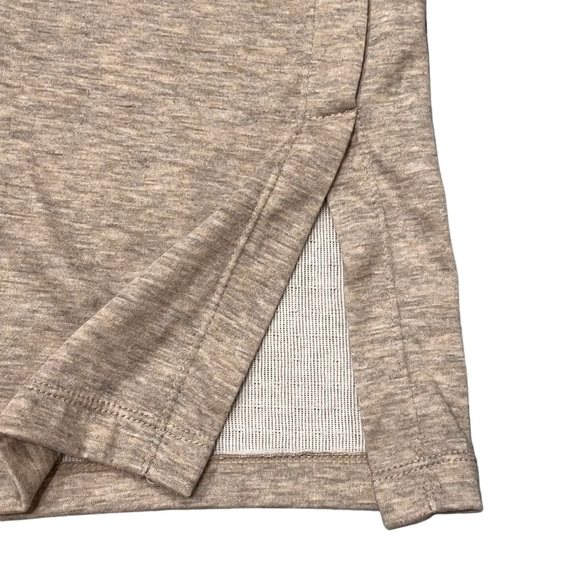 NEW Max Studio Women’s Oatmeal Tan Split Neck Pullover Top - Picture 3 of 7
